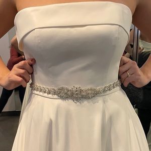 Bridal belt large crystal gemstone silver